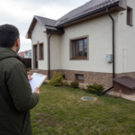 Покупець оглядає приватний будинок і ділянку